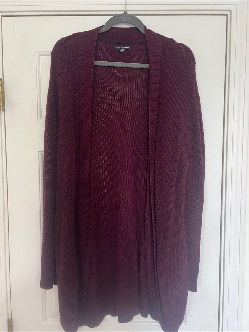 American Eagle Outfitters Open-Front Burgundy Cardigan